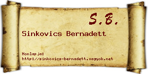 Sinkovics Bernadett névjegykártya