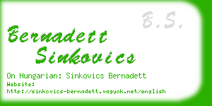 bernadett sinkovics business card